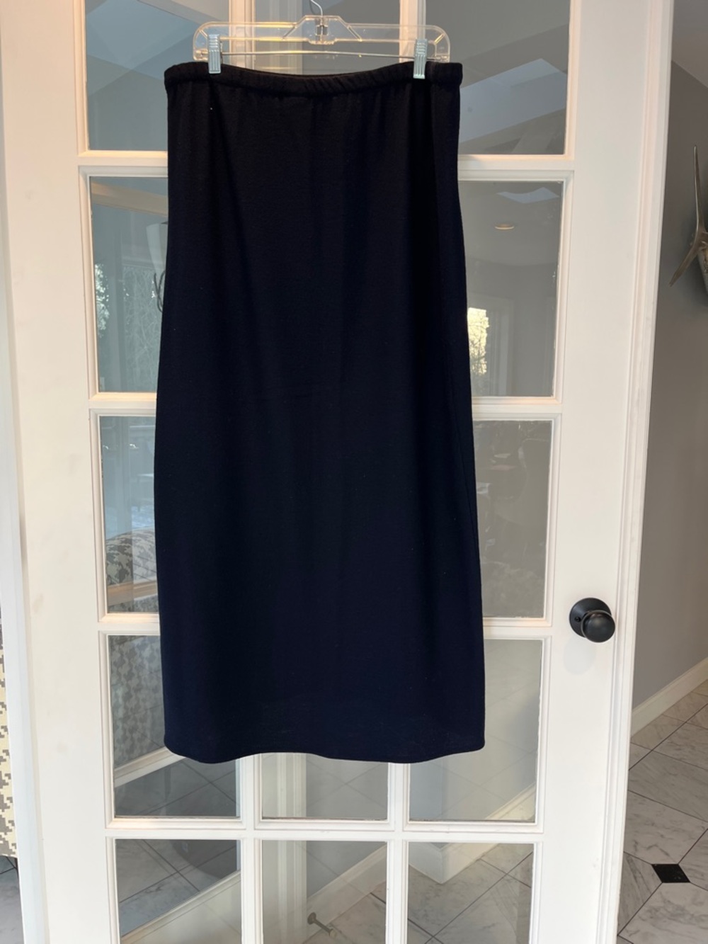 Vintage Eileen Fisher 100% Wool Maxi Skirt - Navy Blue - Size M - Picture 3 of 4